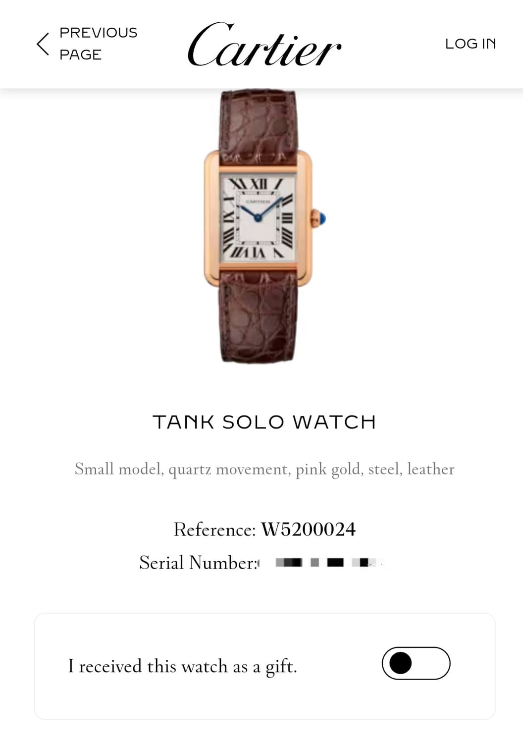 [까르띠에 풀세트] 탱크솔로 18K 로즈골드 SM 남여공용 시계 20년 상품이미지8