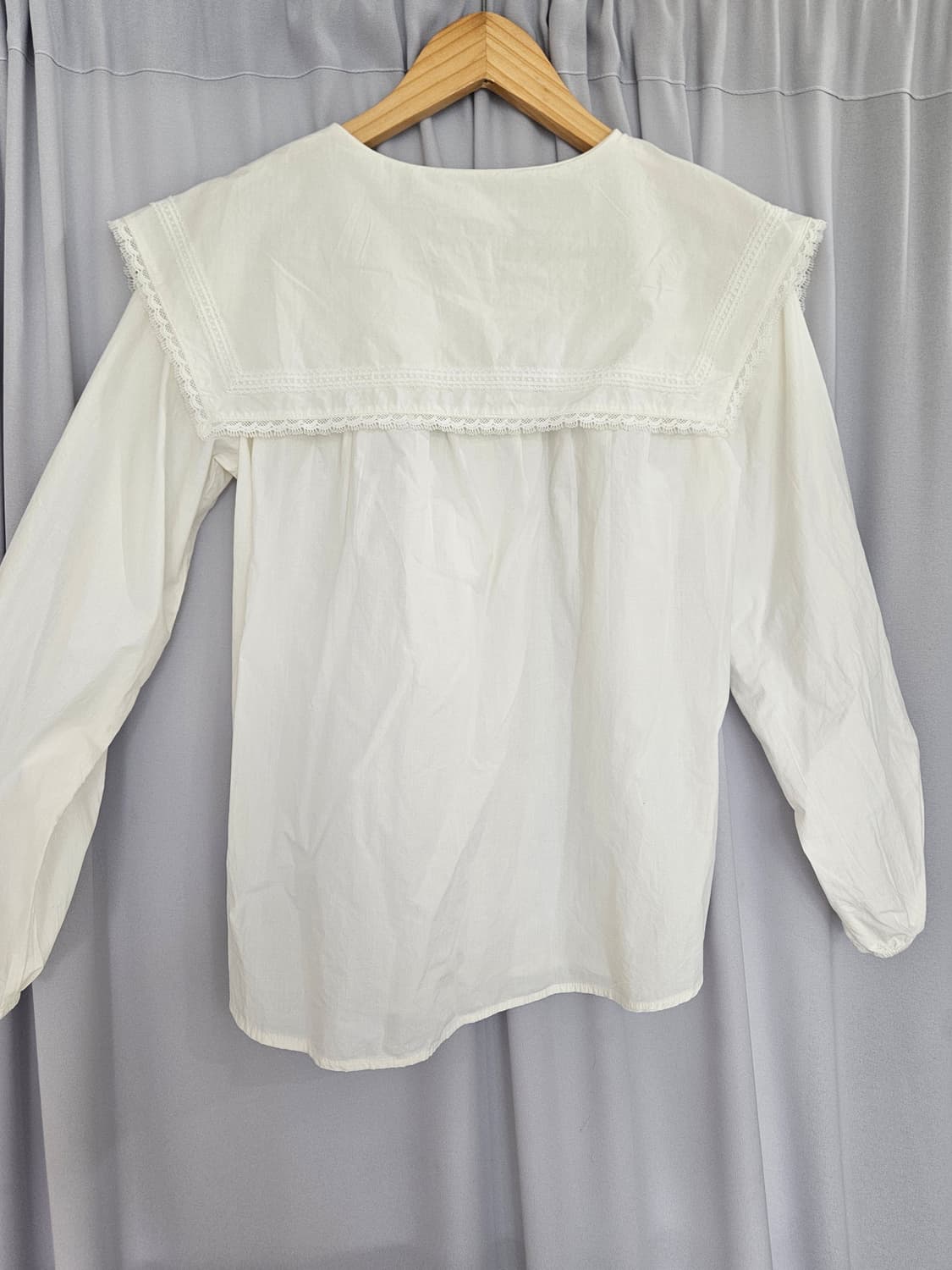 일본빈티지 ZARA 빅카라 블라우스 + Lee 데님 팬츠 세트 상품이미지4