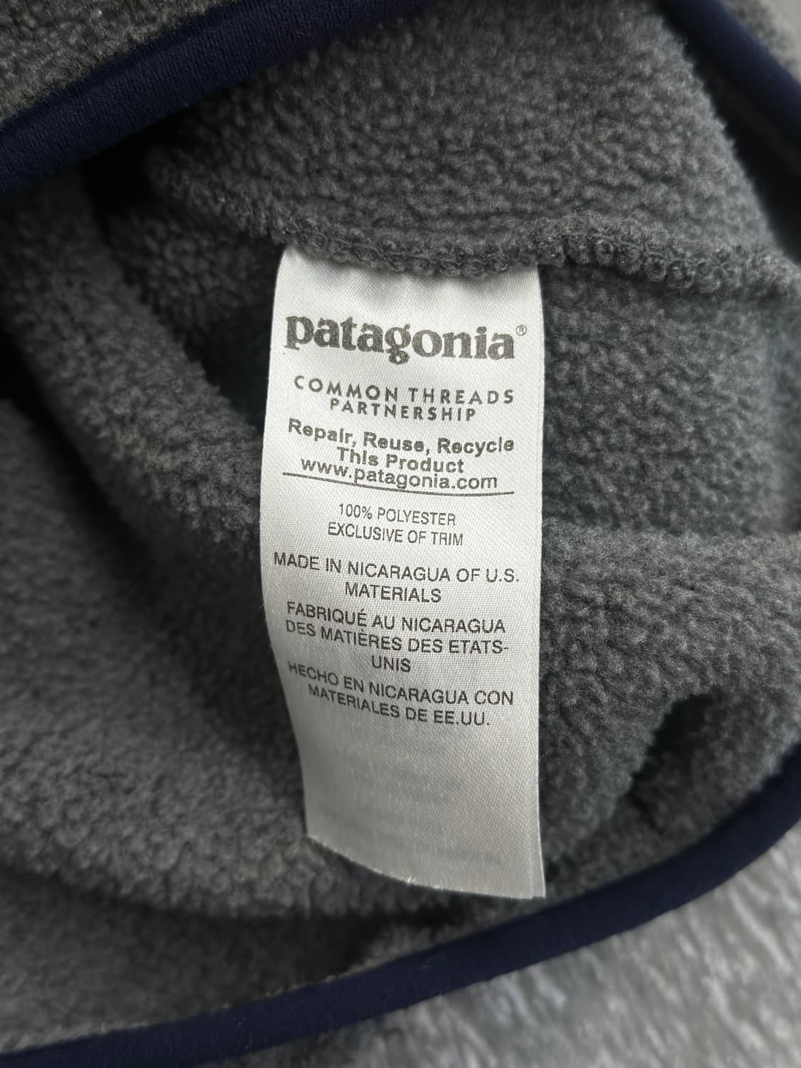 파타고니아 신칠라 그레이/네이비 스냅 플리스 상품이미지9