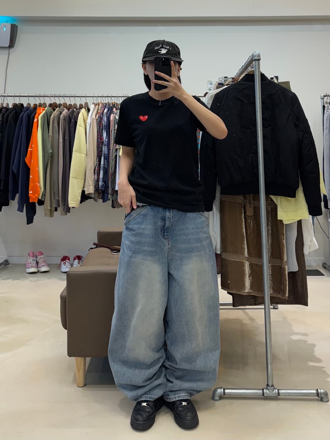 꼼데가르송 레드 하트 와펜 반팔 티셔츠 상품이미지5