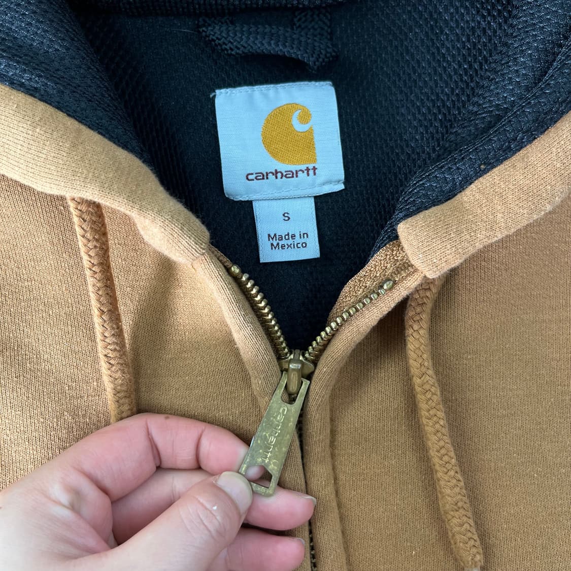 100 칼하트 써멀 베이지 후드집업 상품이미지2