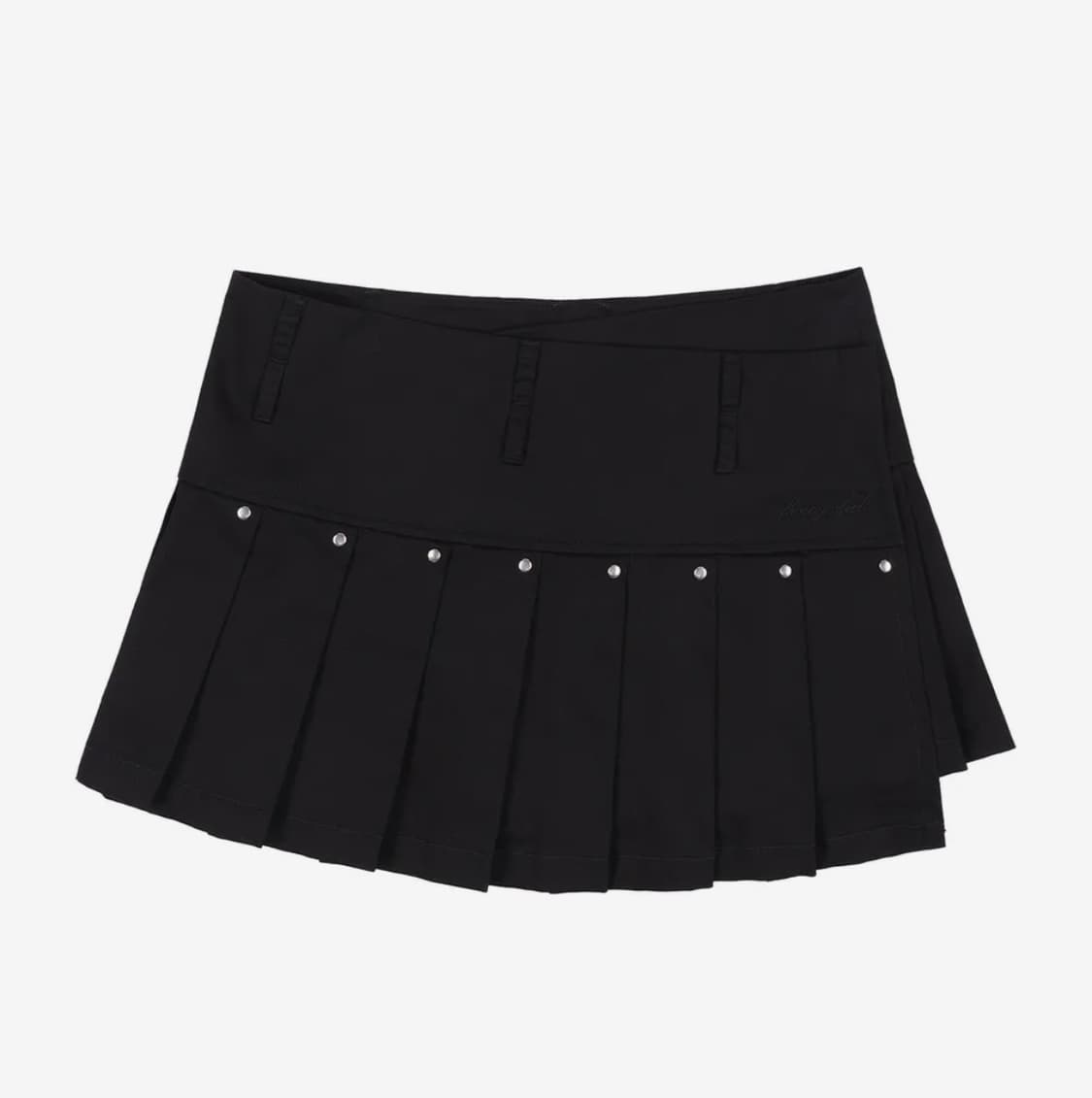 팬시클럽 플리츠 레이어드 랩 스커트 치마 (BLACK) 상품이미지1