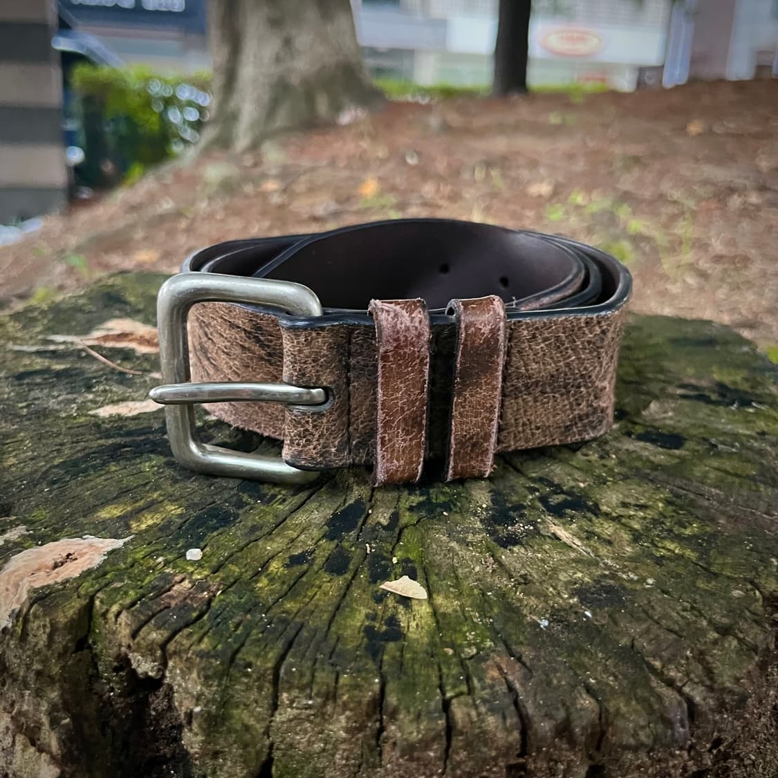 Basixx 스톤 워시 리얼 레더 벨트 상품이미지1