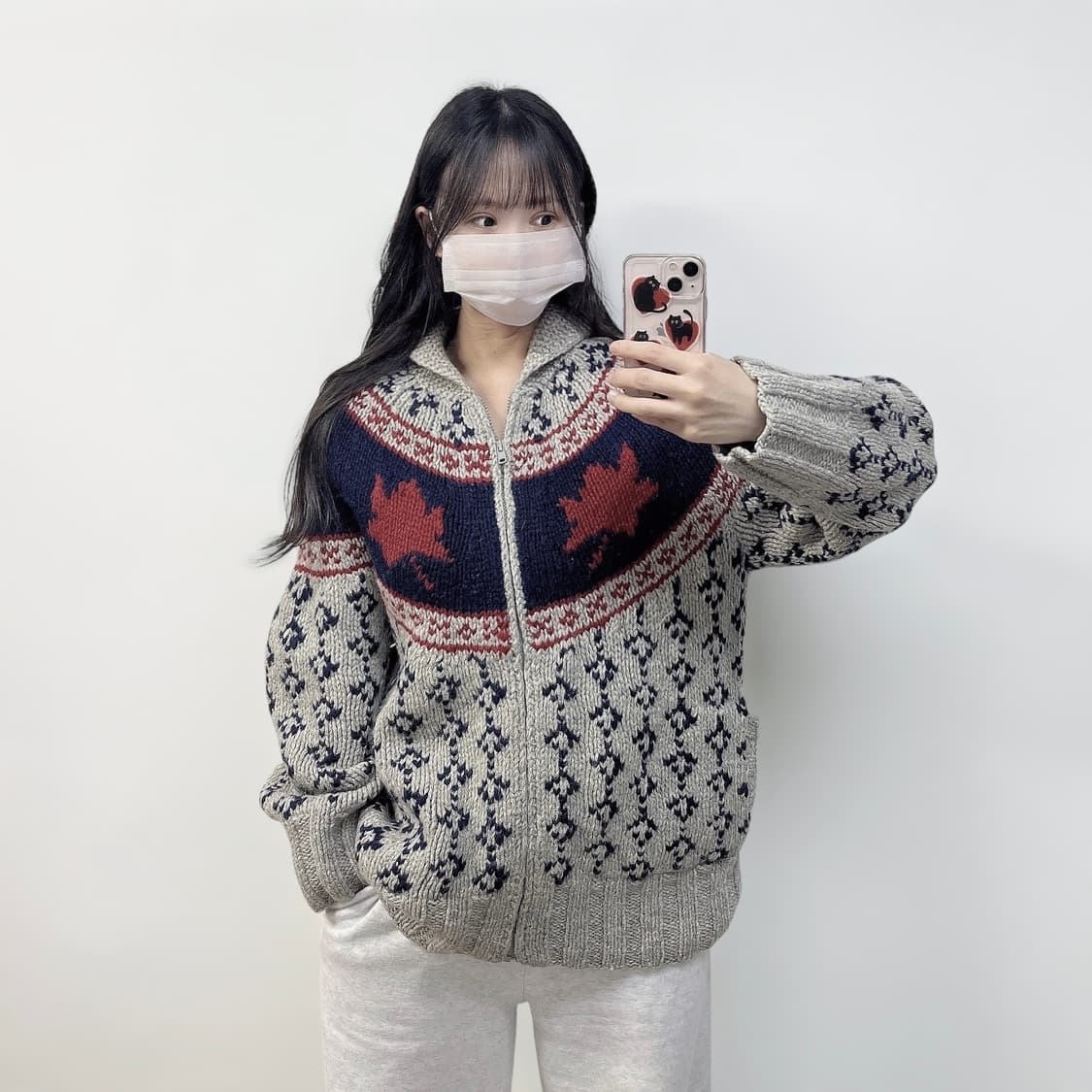 U.A WEAR 아메리칸 빈티지 코위찬 노르딕 니트 집업  상품이미지1