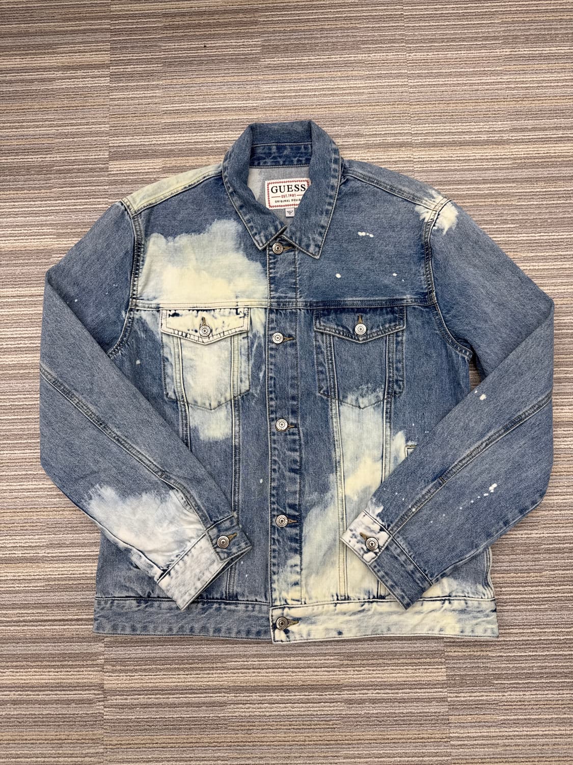 게스 워싱 데님 청자켓 XL  상품이미지1