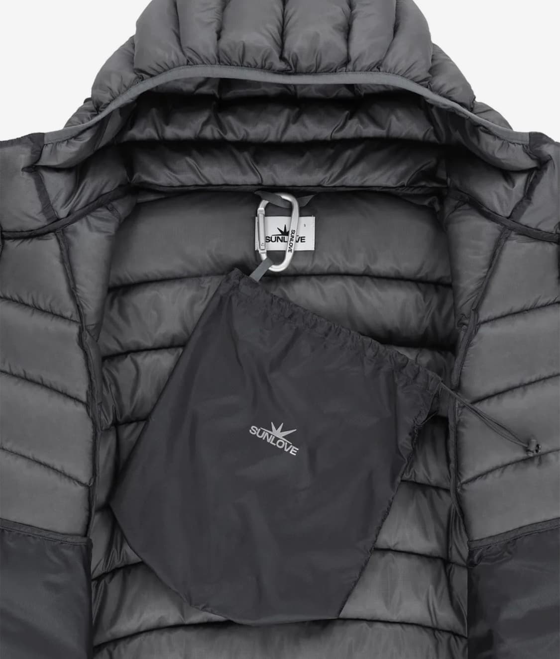썬러브 Hooded Fly Light Down Jacket Grey 상품이미지3