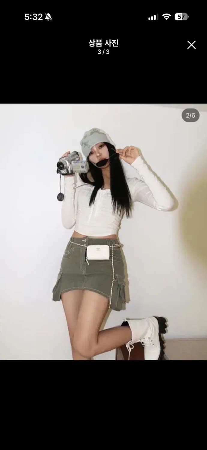 드라이로즈 빈티지 카고 스커트 상품이미지3