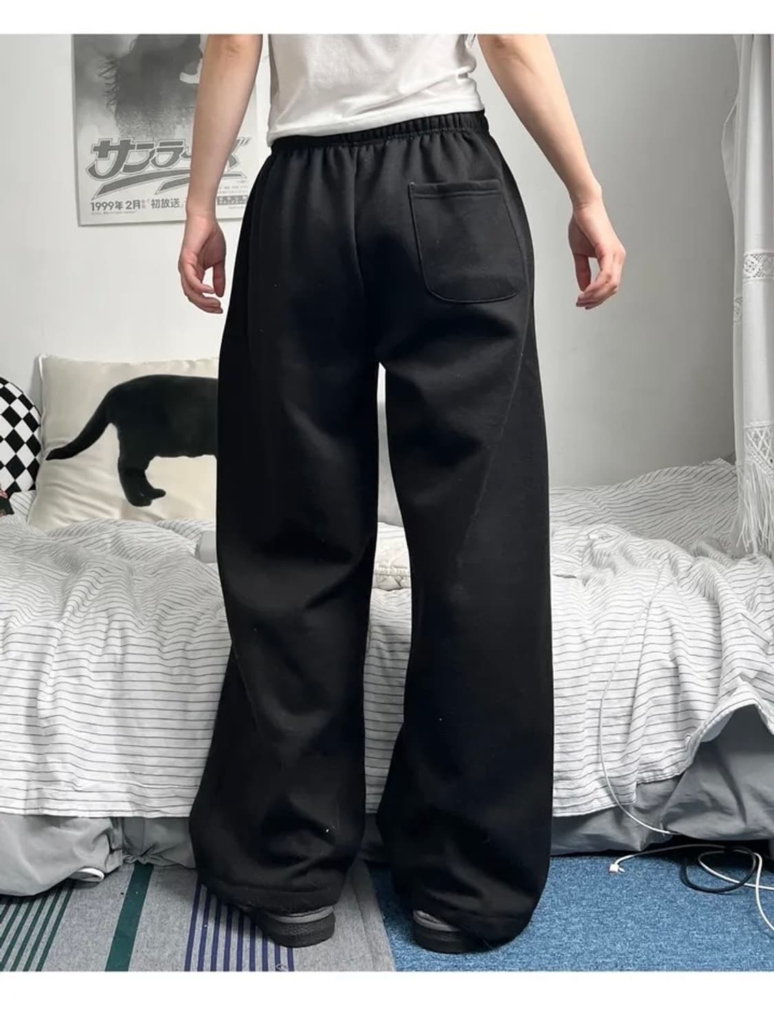 오피엠(OPM) 벌룬 와이드 스웻팬츠 블랙 색상 XL 상품이미지2