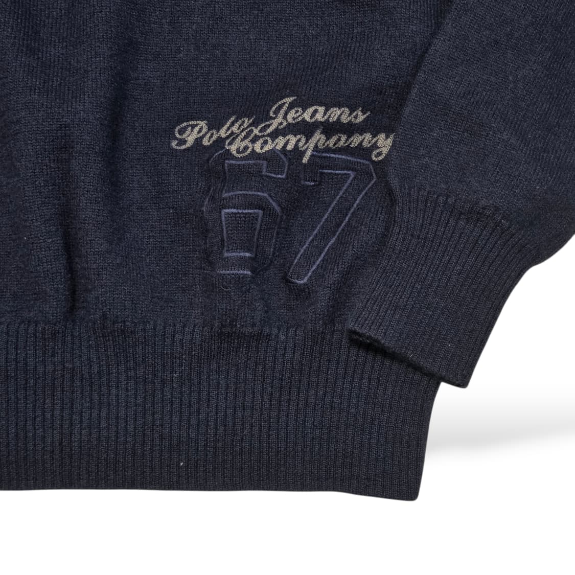 Polo Jeans 폴로 진스 여성 브이넥 울 네이비 니트  상품이미지3