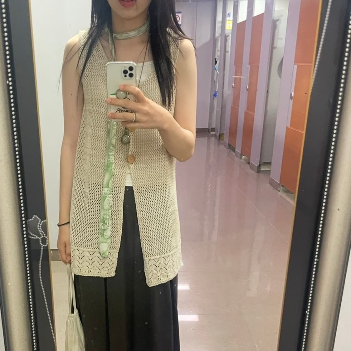 Knit long vest 상품이미지1