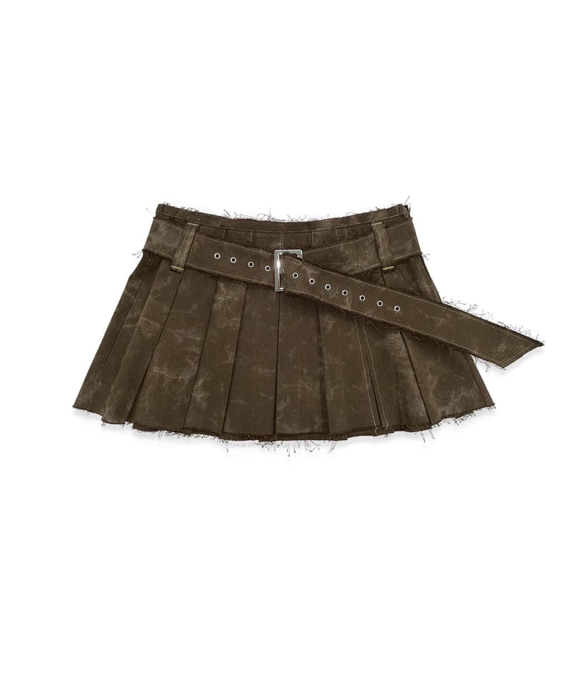 체리퀴리 벨트 플리츠 스커트 브라운 상품이미지1