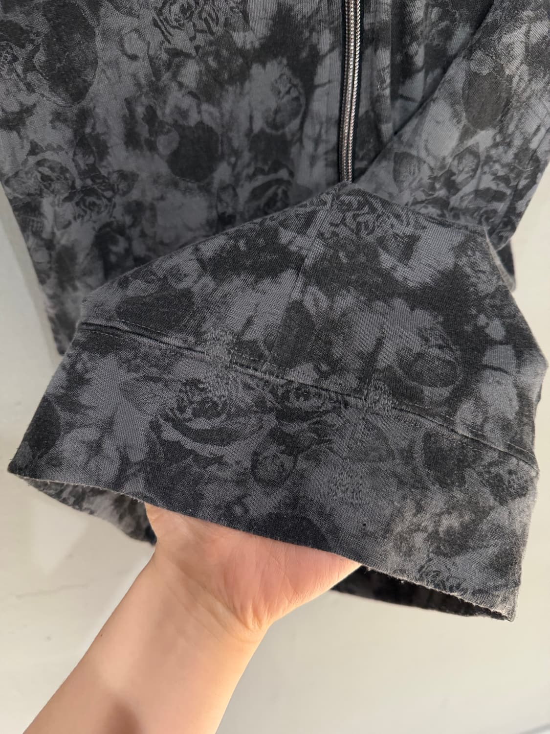 skull & rose printing hood zip-up 상품이미지9