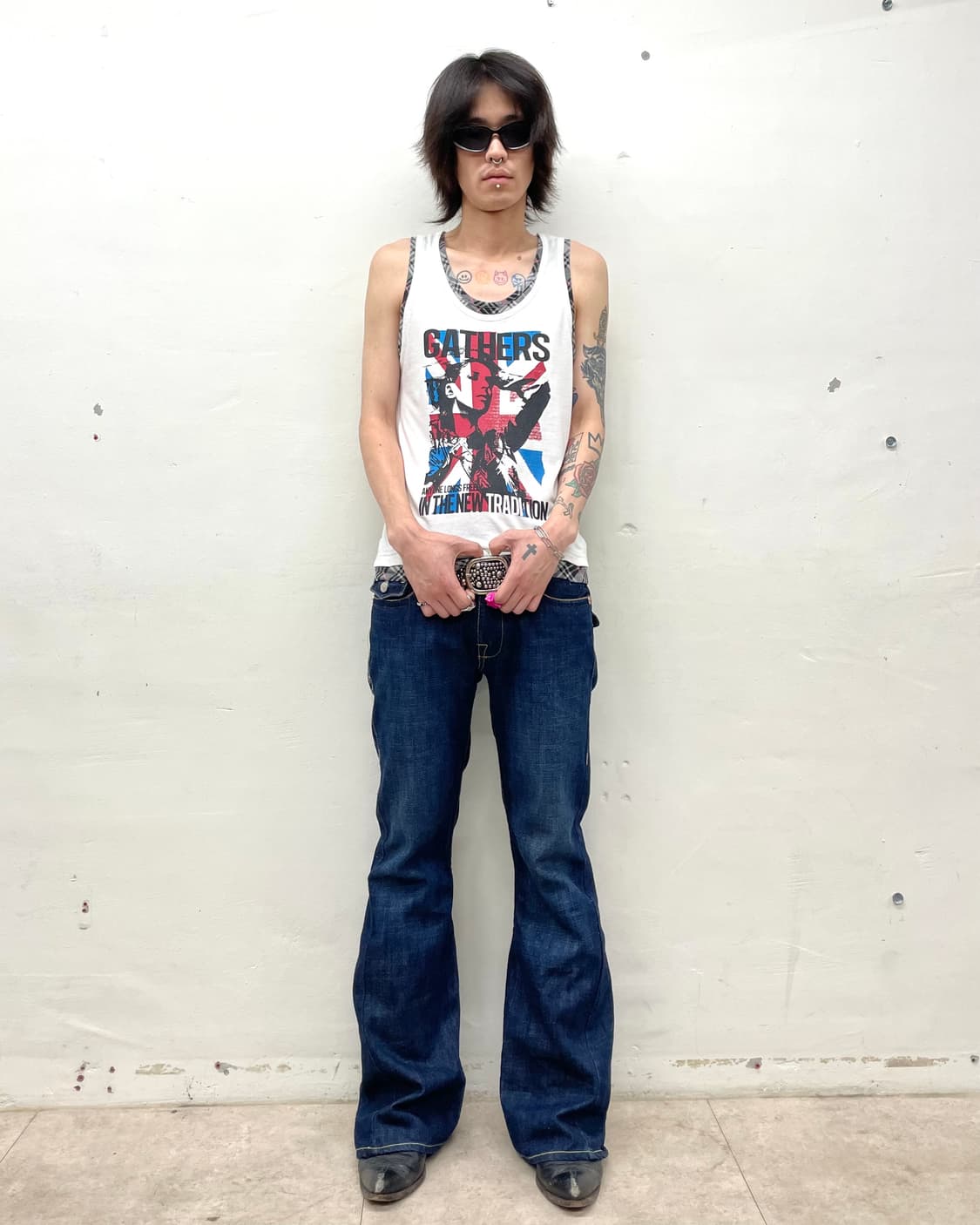 Girl American flag check sleeveless 상품이미지4