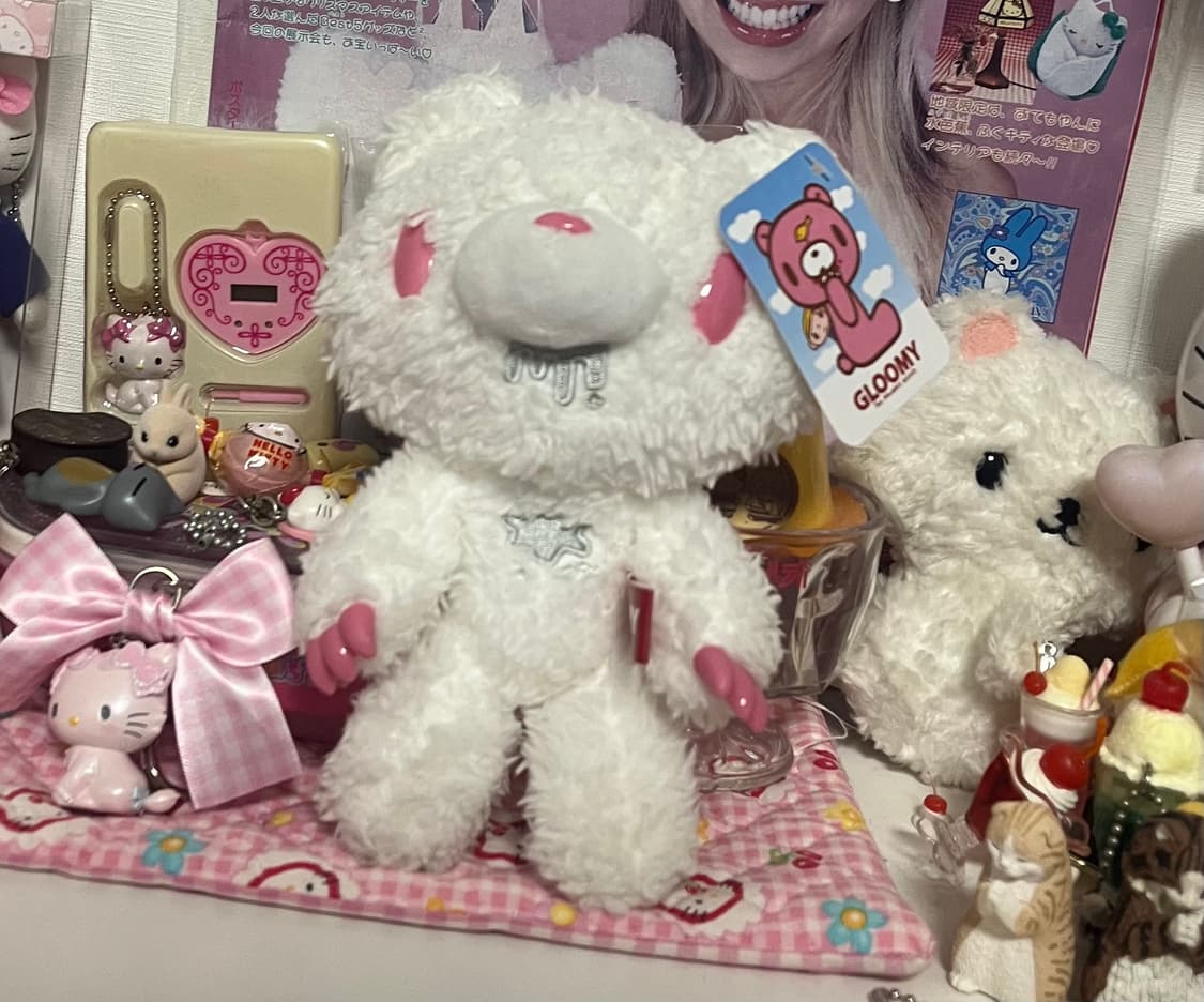 글루미베어 화이트 범용토끼 곰 갸루 지뢰계 산리오 산엑스 일본 인형 상품이미지2