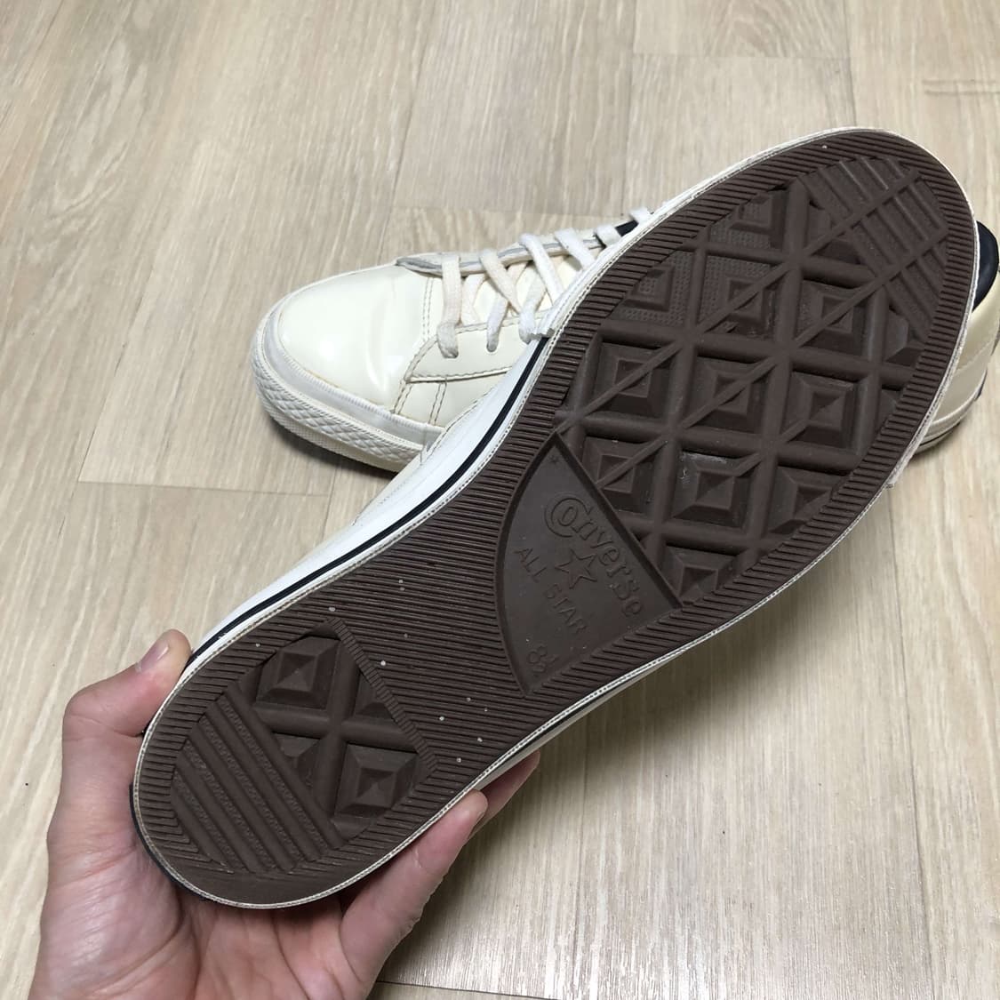 (270) 컨버스 CONVERSE 원스타 레더 한별 아이보리 에그렛270 상품이미지3