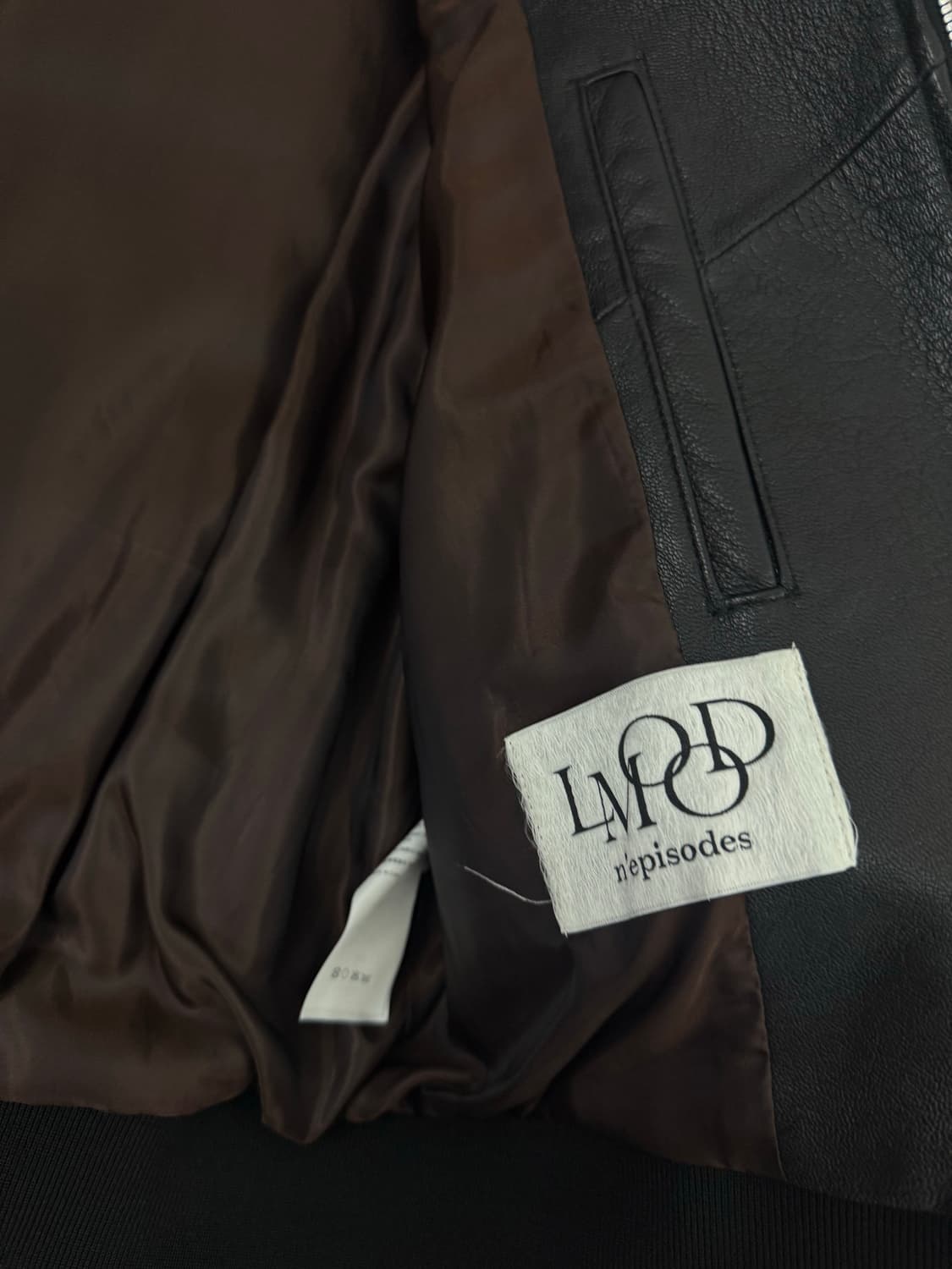 엘무드 25fw 세레니티 고트 레더 블루종 블랙 (48) 상품이미지4