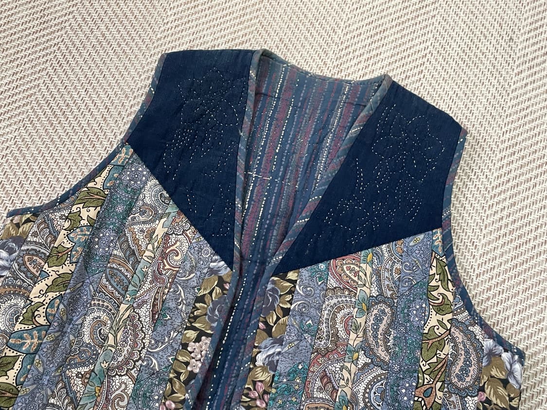 빈티지 캐피탈무드 보로 패치워크 베스트 J03531 상품이미지3