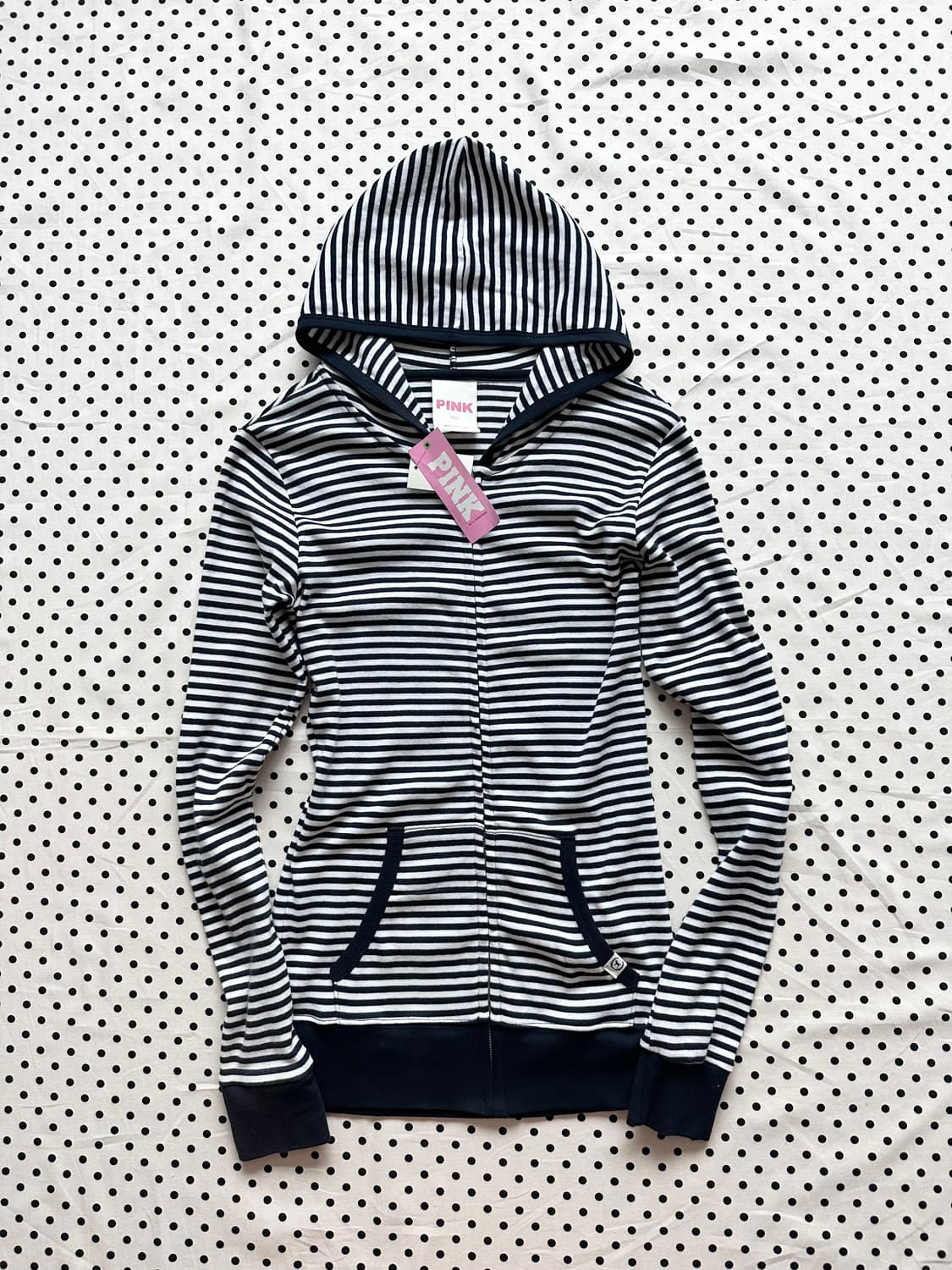 pink 스트라이프 해골 후드집업 네이비(새상품) 갸루 y2k 펑크 괴짜 상품이미지5