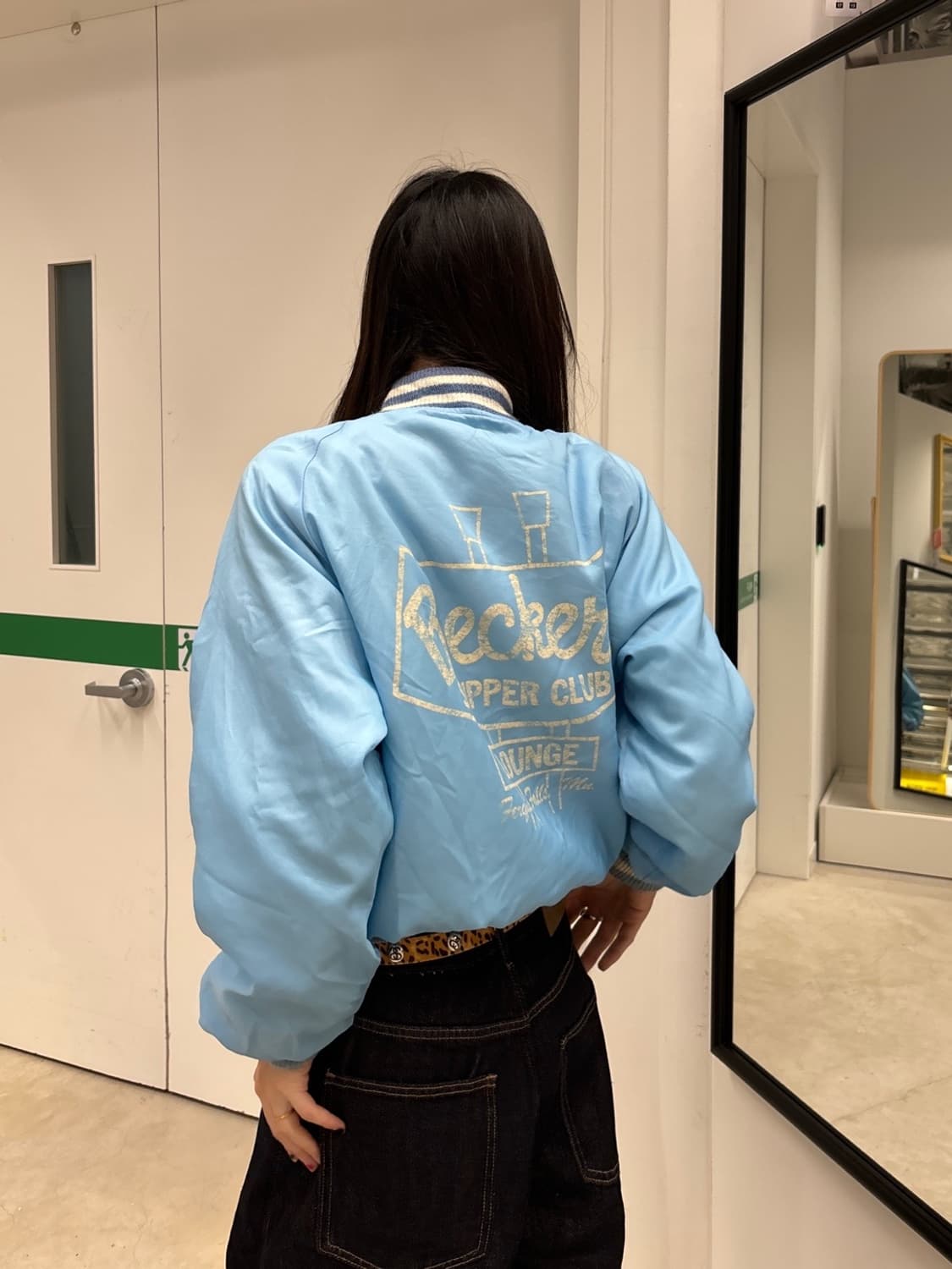 90s 올드스쿨 스카이블루 스타디움 바시티 jk 상품이미지1