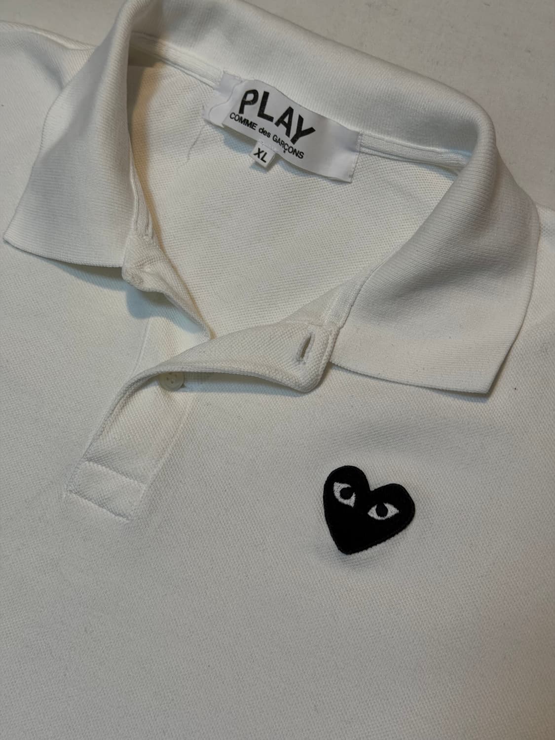 꼼데가르송 하트와펜 반팔 카라티 화이트 상품이미지2