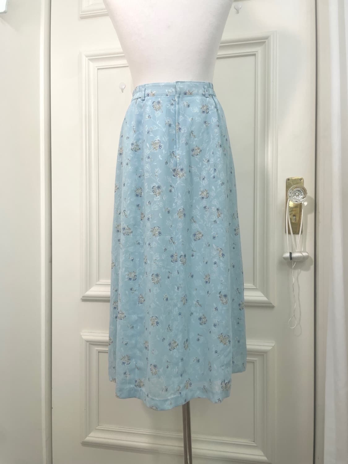 sky blue flower pattern chiffon summer s 상품이미지4