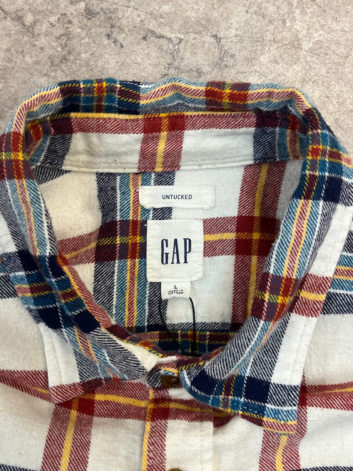 갭 체크 셔츠 아이보리 L #csz3339 상품이미지3