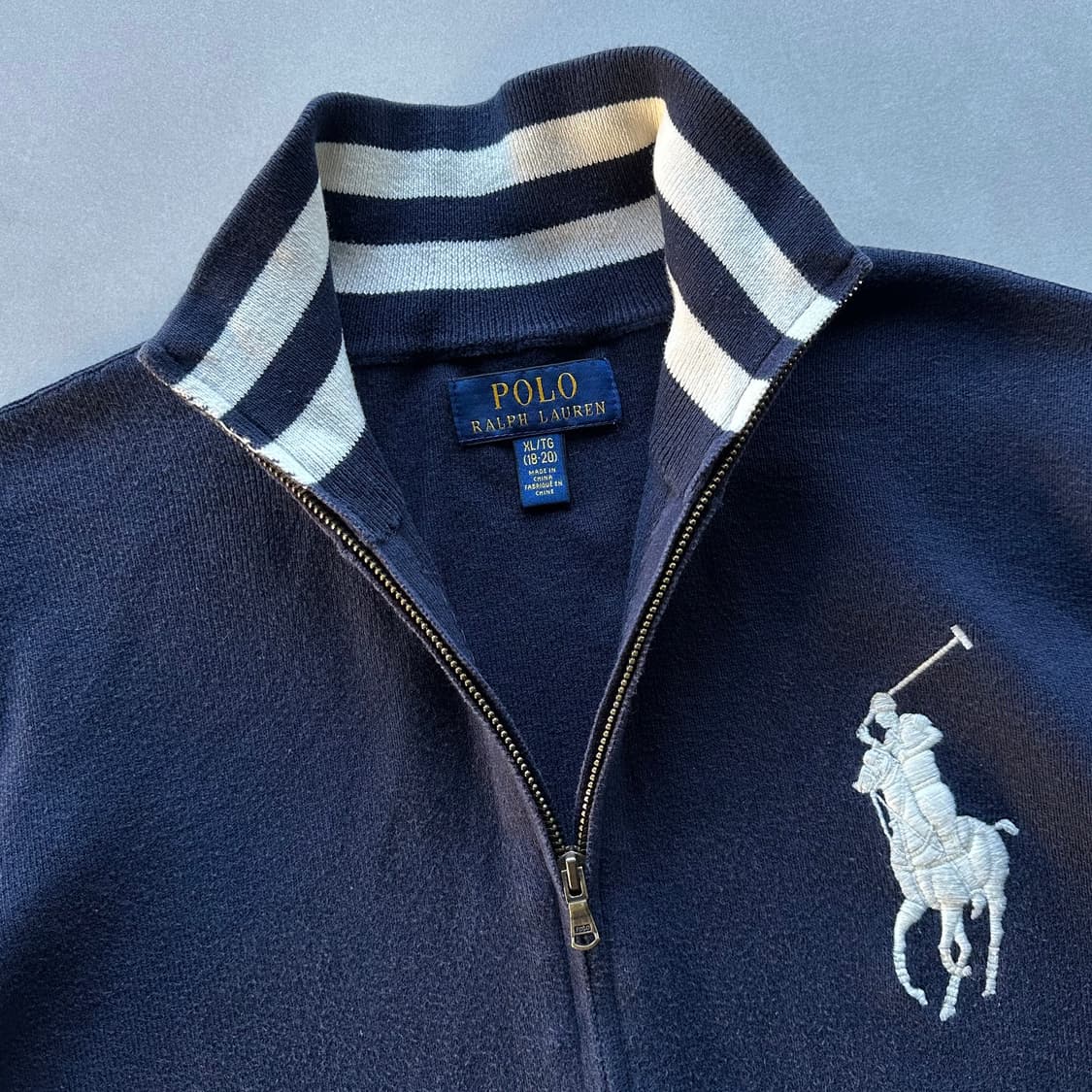 [L]폴로 랄프로렌 빅포니 네이비 니트 집업 상품이미지6
