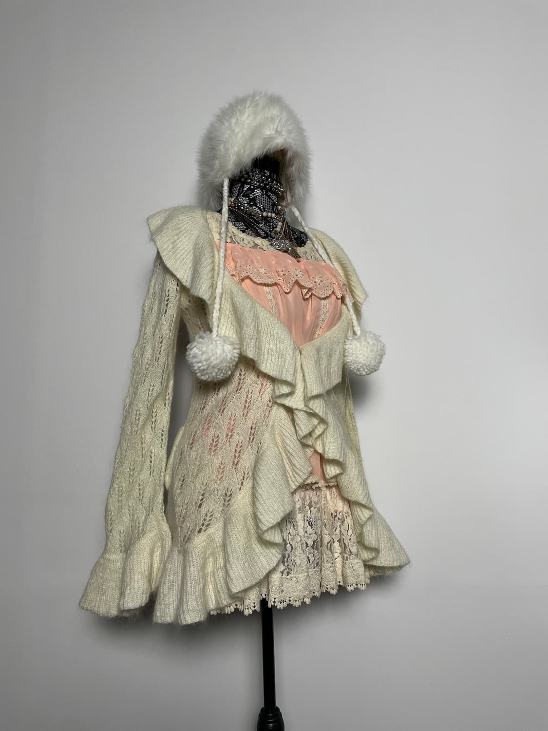 LIZ LISA 리즈리사 화이트 프릴 니트 가디건 상품이미지7