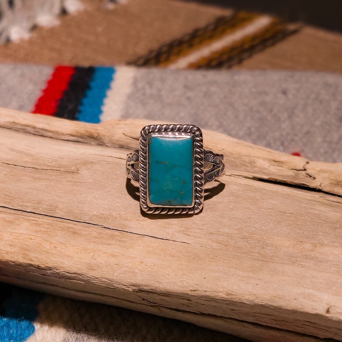 Southwestern Turquoise Silver Ring 상품이미지3