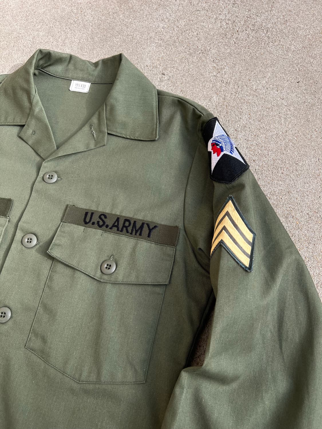 (100)80s USarmy OG-507 유틸리티 셔츠 상품이미지4