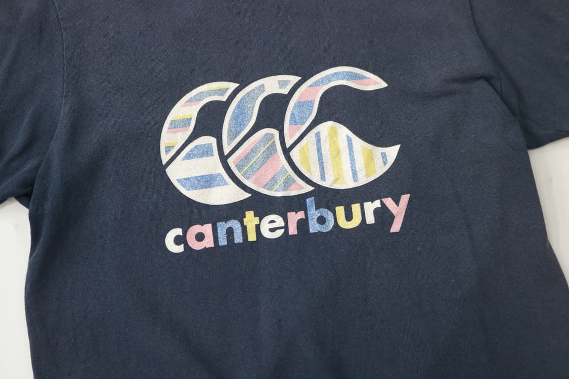 Canterbury 캔터베리 빈티지 파스텔 스트라이프 로고 티셔츠 (M) 상품이미지4