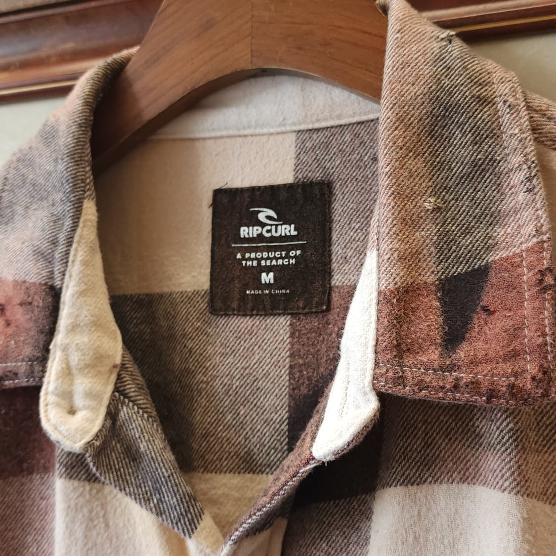 90s 빈티지 체크셔츠 헤비 플란넬 워크셔츠 썬페이딩 셔츠 투포켓 M 상품이미지4