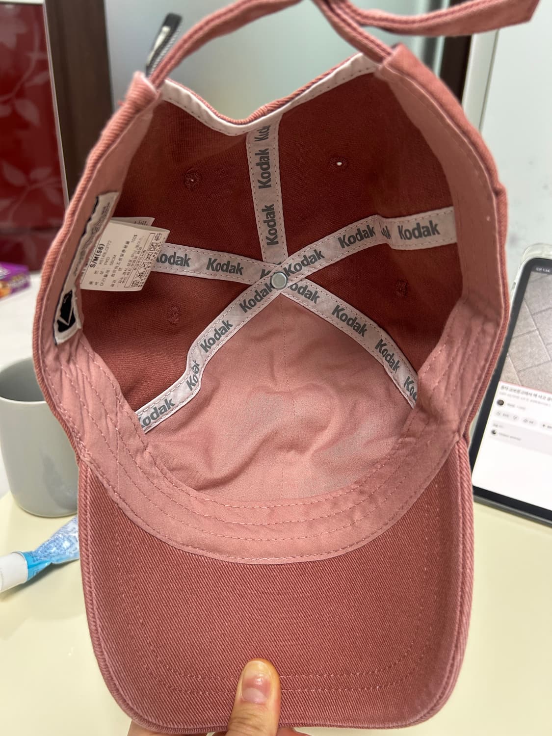 코닥 스퀘어로고 볼캡 (핑크색) 상품이미지5