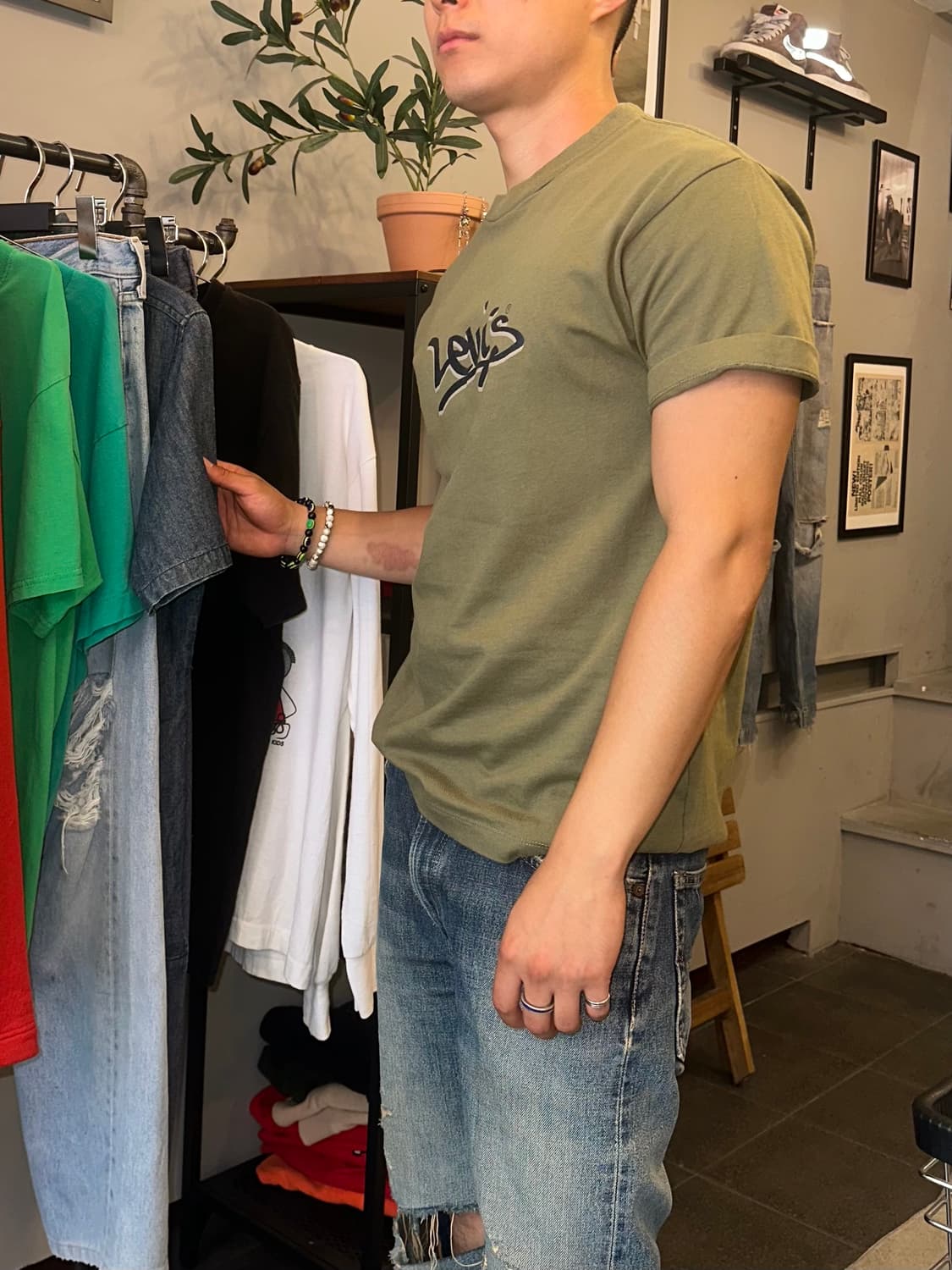 Levi’s Orange Tap logo print cotton T 상품이미지2