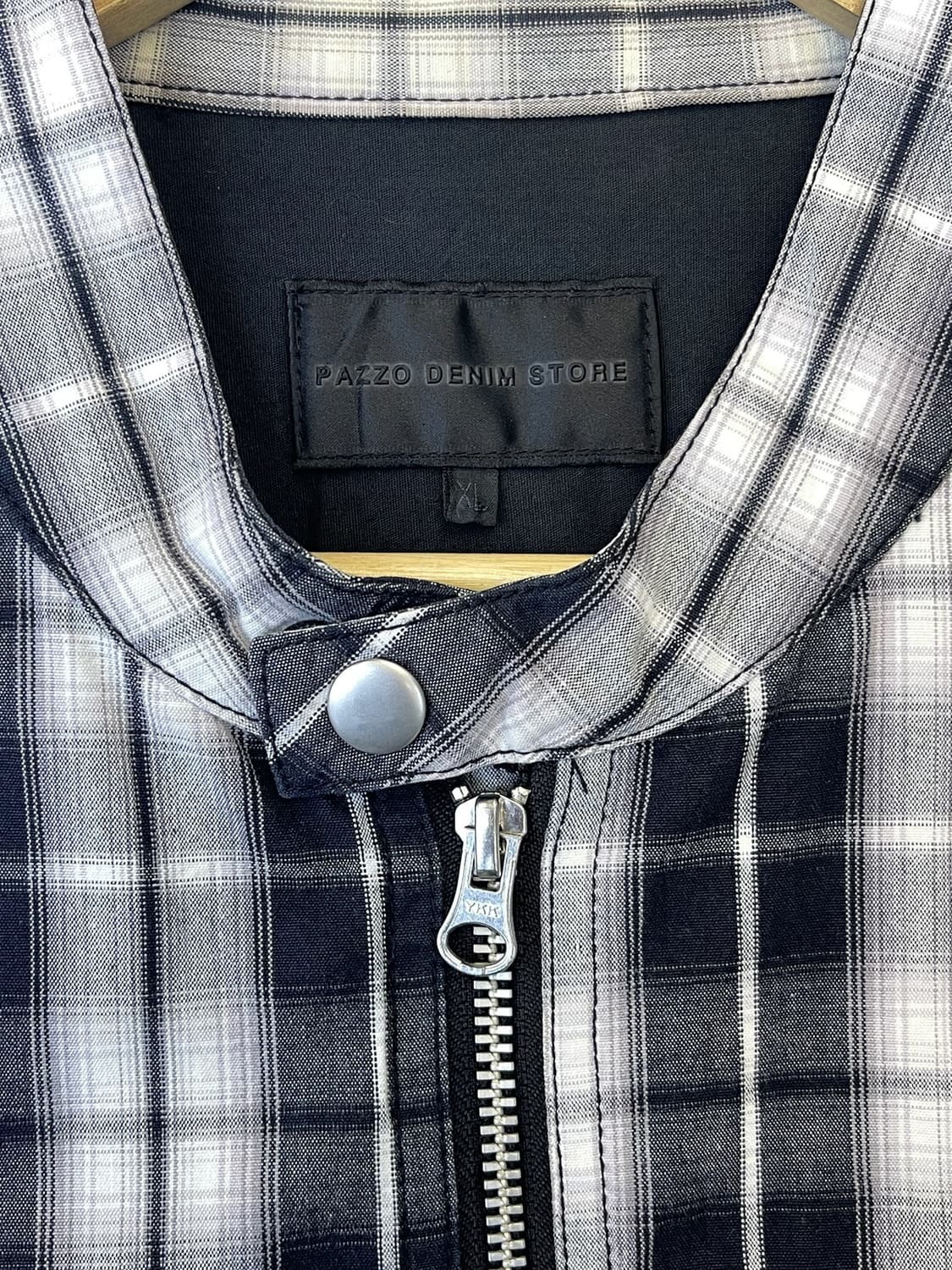 파쪼 체크 바이커 코튼 집업 자켓 상품이미지4