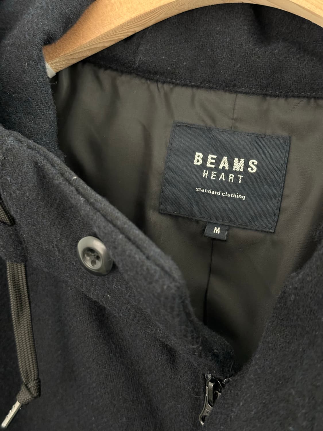 BeAMS 빔즈 울 모즈 코트 M-51 M-65 후드 다크 네이비 m 상품이미지8