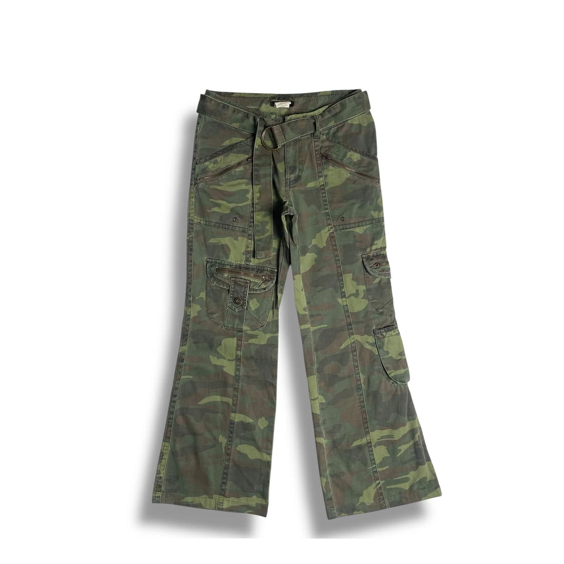 Hucom 카모 패턴 부츠컷 팬츠 상품이미지1