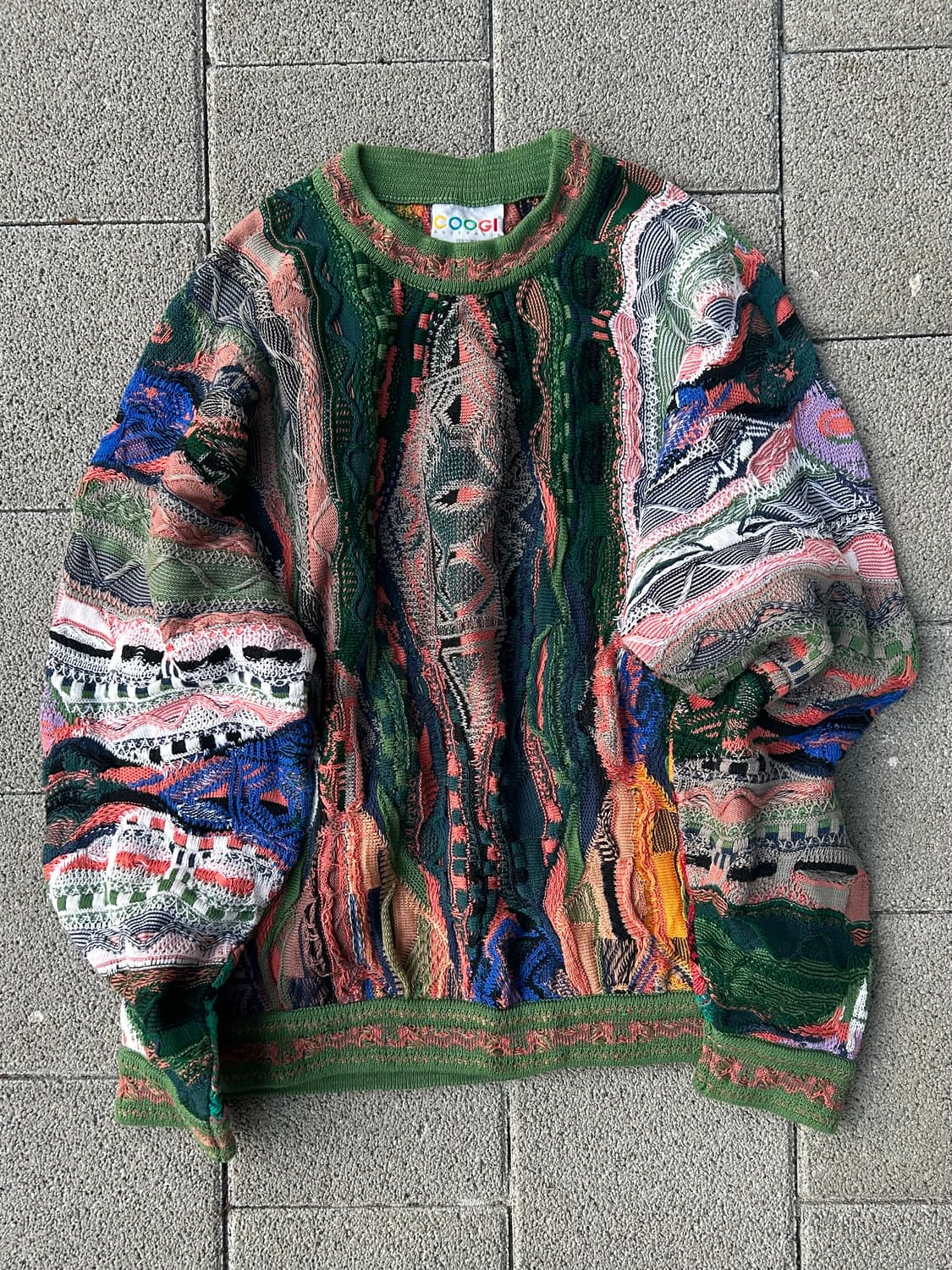 *rare* 1990s coogi 쿠지 3d 입체패턴 케이블 니트 상품이미지1