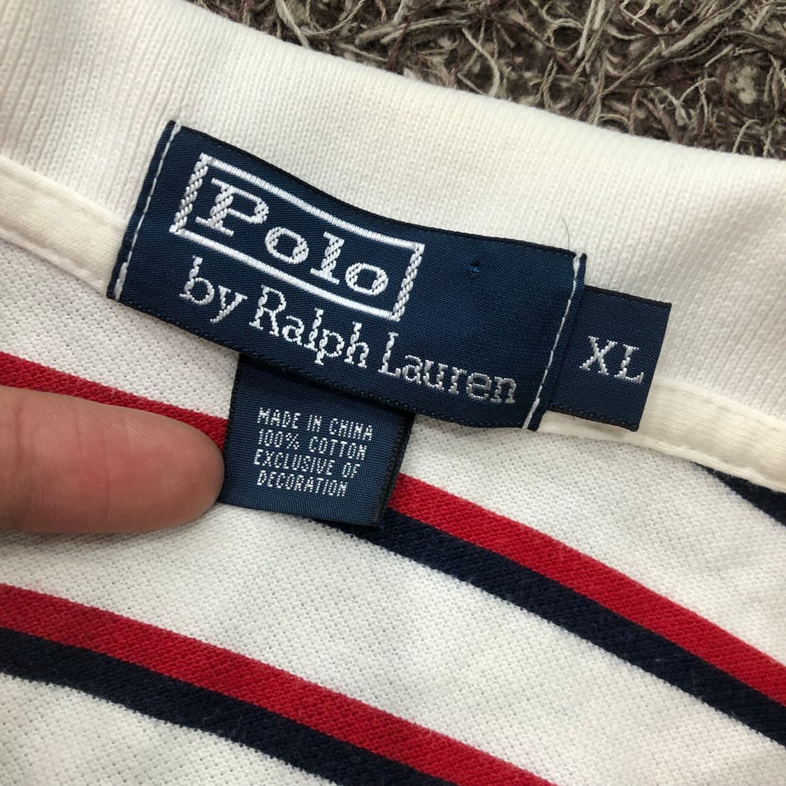 XL 폴로 랄프로렌 스트라이프 포니 카라 PK 반팔 티셔츠 상품이미지5