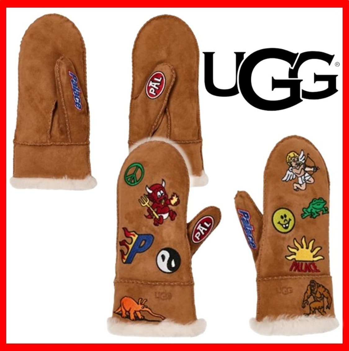 어그 x 팔라스 쉽스킨 미튼 체스트넛 L 새제품 상품이미지2