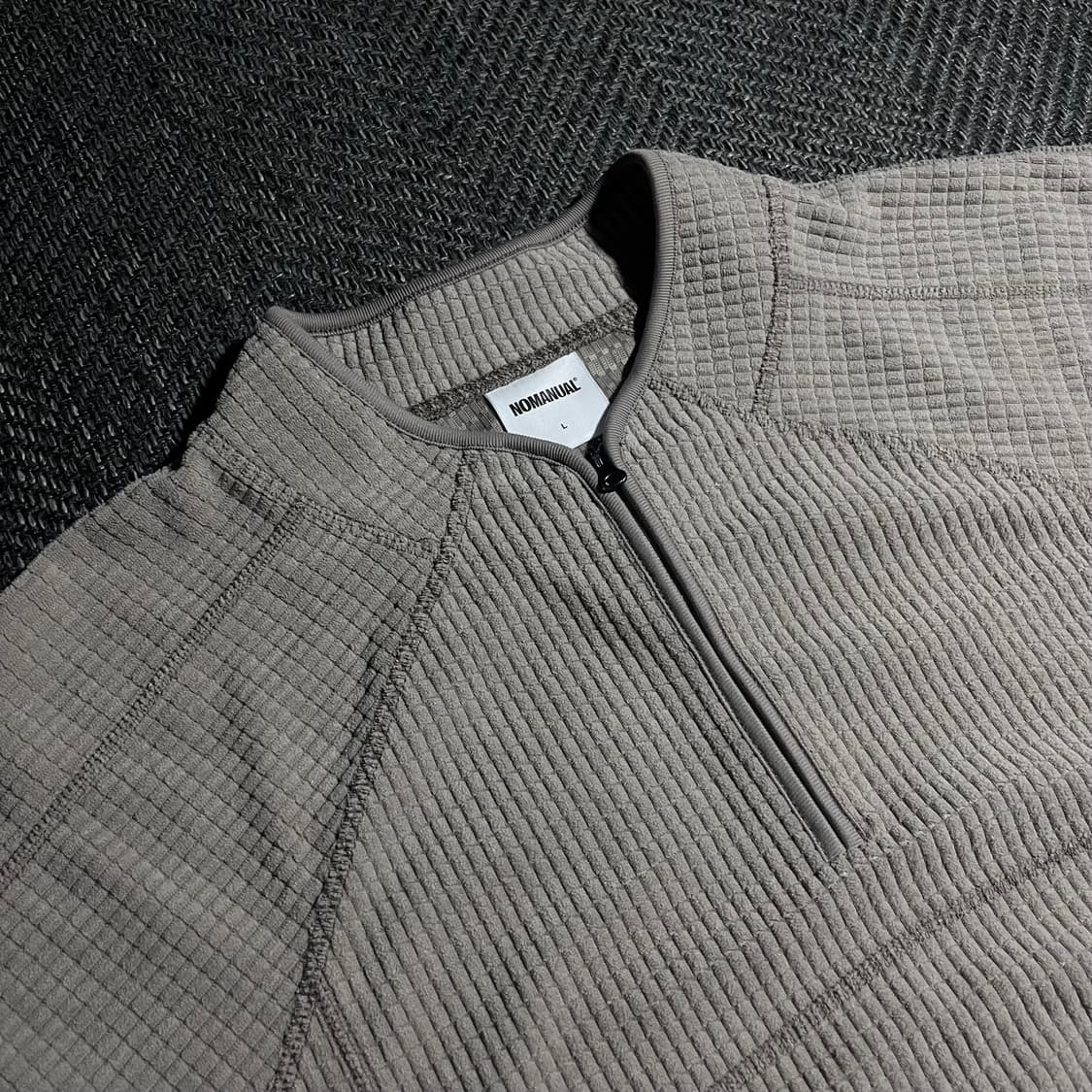 [L] NOMANUAL 노매뉴얼 와플 하프 집업 상품이미지3