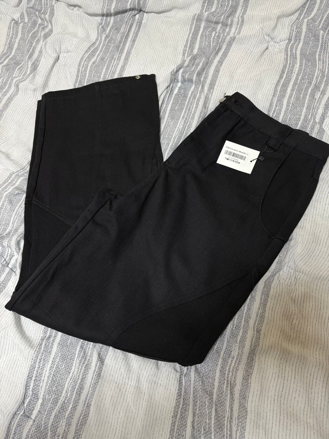 (L, 새상품) 더콜디스트모먼트 TCM line pants 블랙 상품이미지3