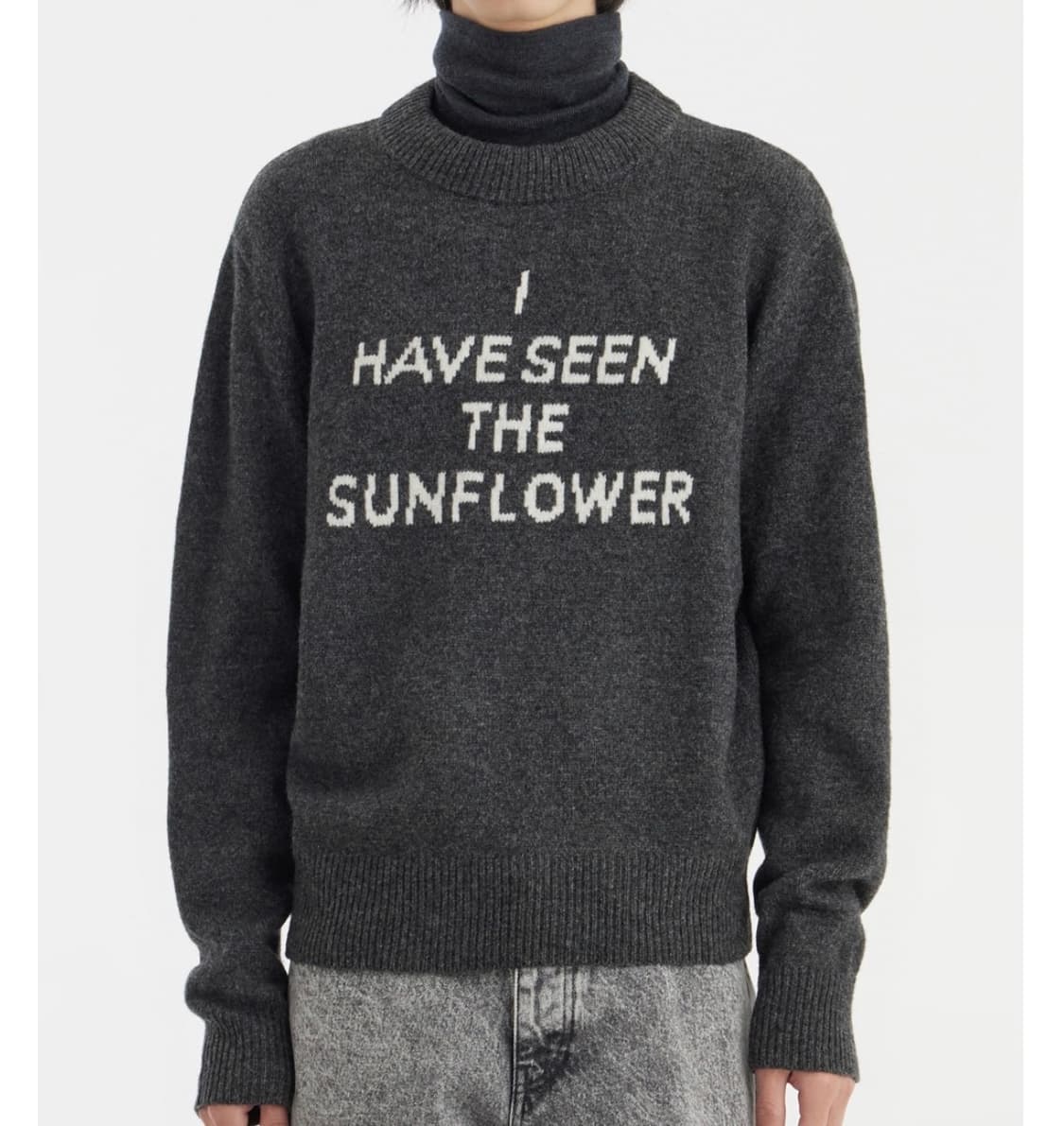 썬플라워 I HAVE SEEN THE SUNFLOWER 니트 챠콜 상품이미지1