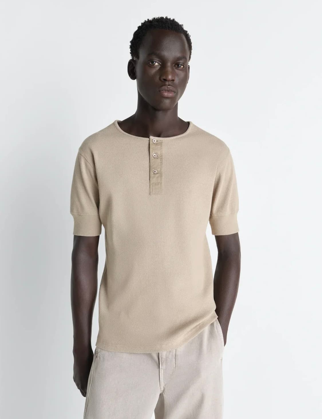 [M,L,XL]르메르 26ss RIB HENLEY 헨리 탑/세이지 상품이미지1