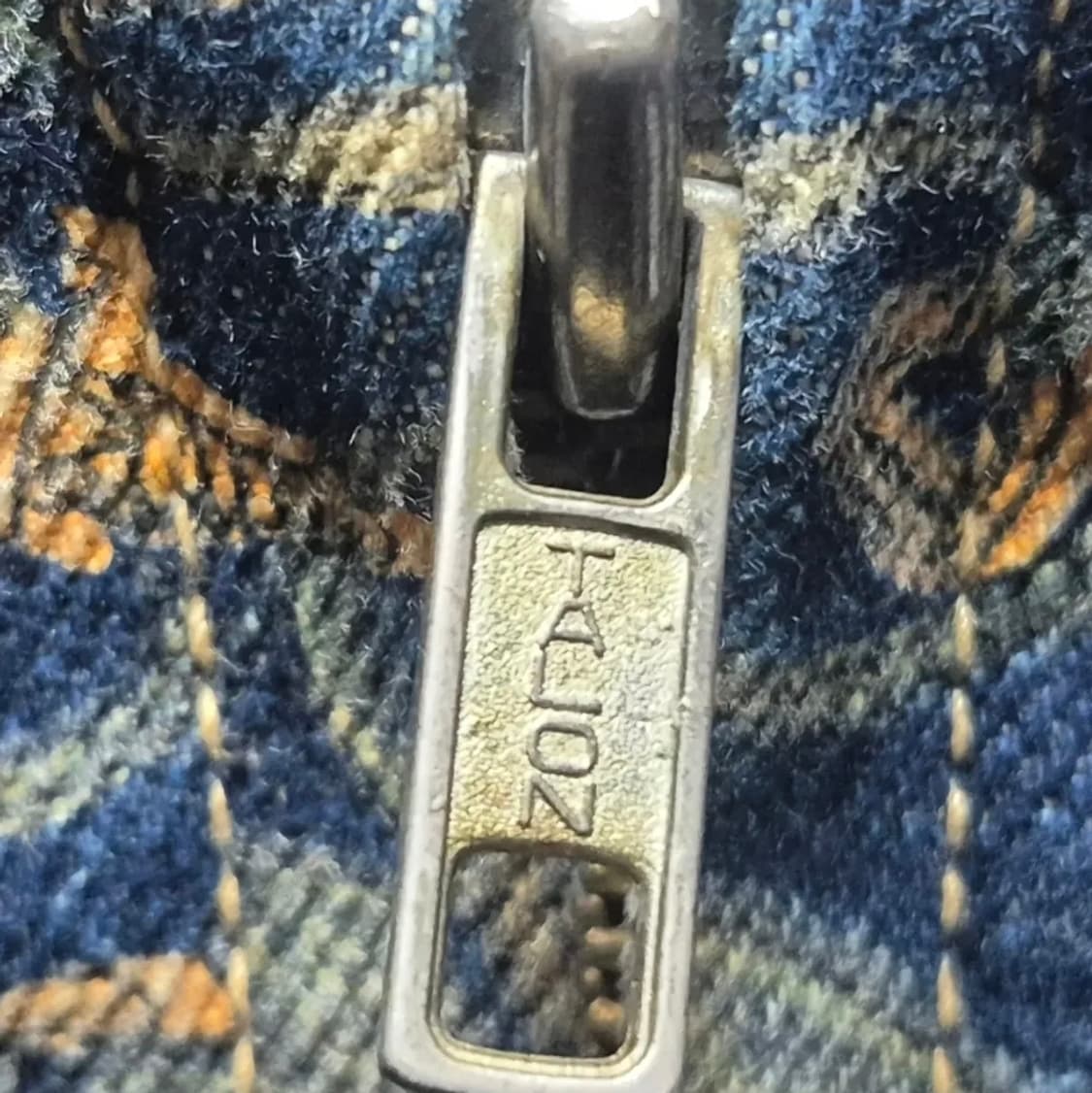 80's 체인 프린팅 탈론 지퍼 빈티지 데님 워크 집 자켓 상품이미지7