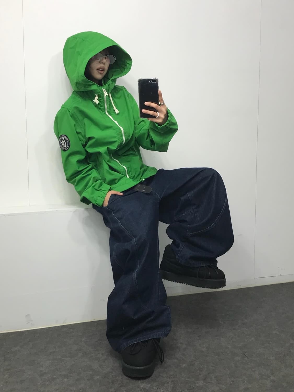 아베크롬비 그린 하이넥 후드 바람막이 상품이미지6