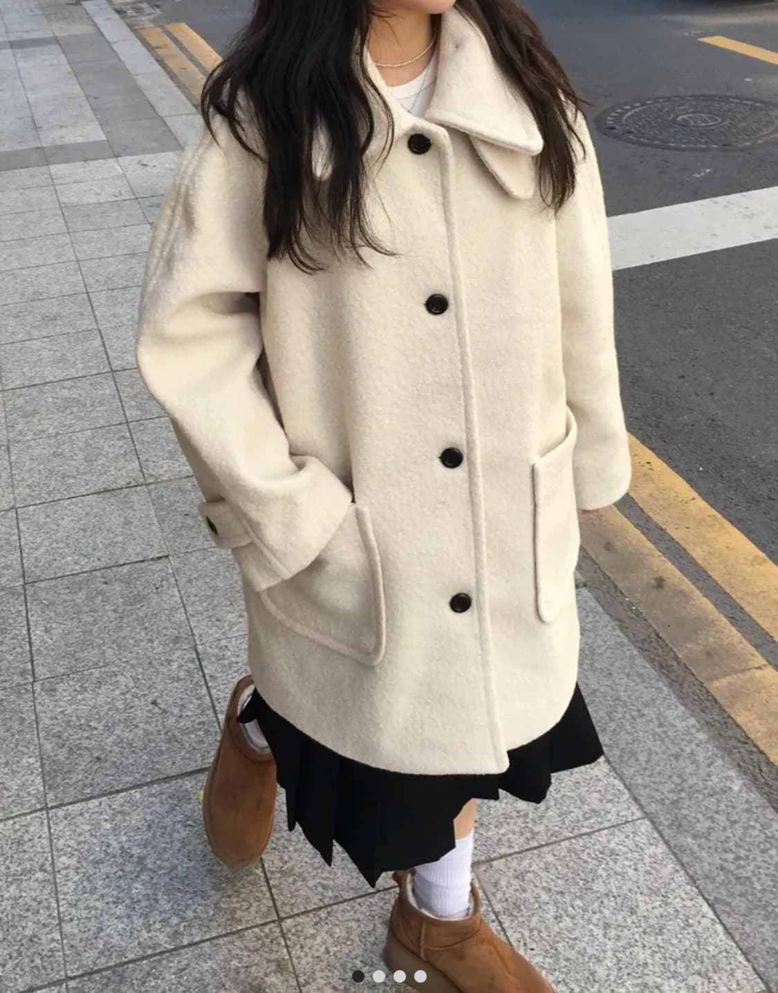 부클 카라 넥 울코트 wool coat 상품이미지1