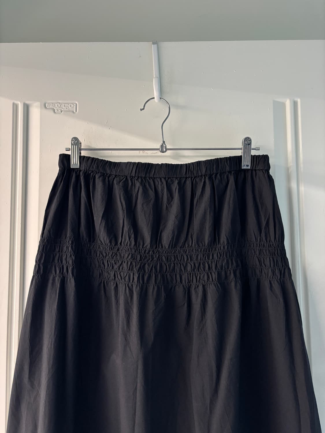 일본빈티지 블랙 셔링 맥시롱스커트 상품이미지7
