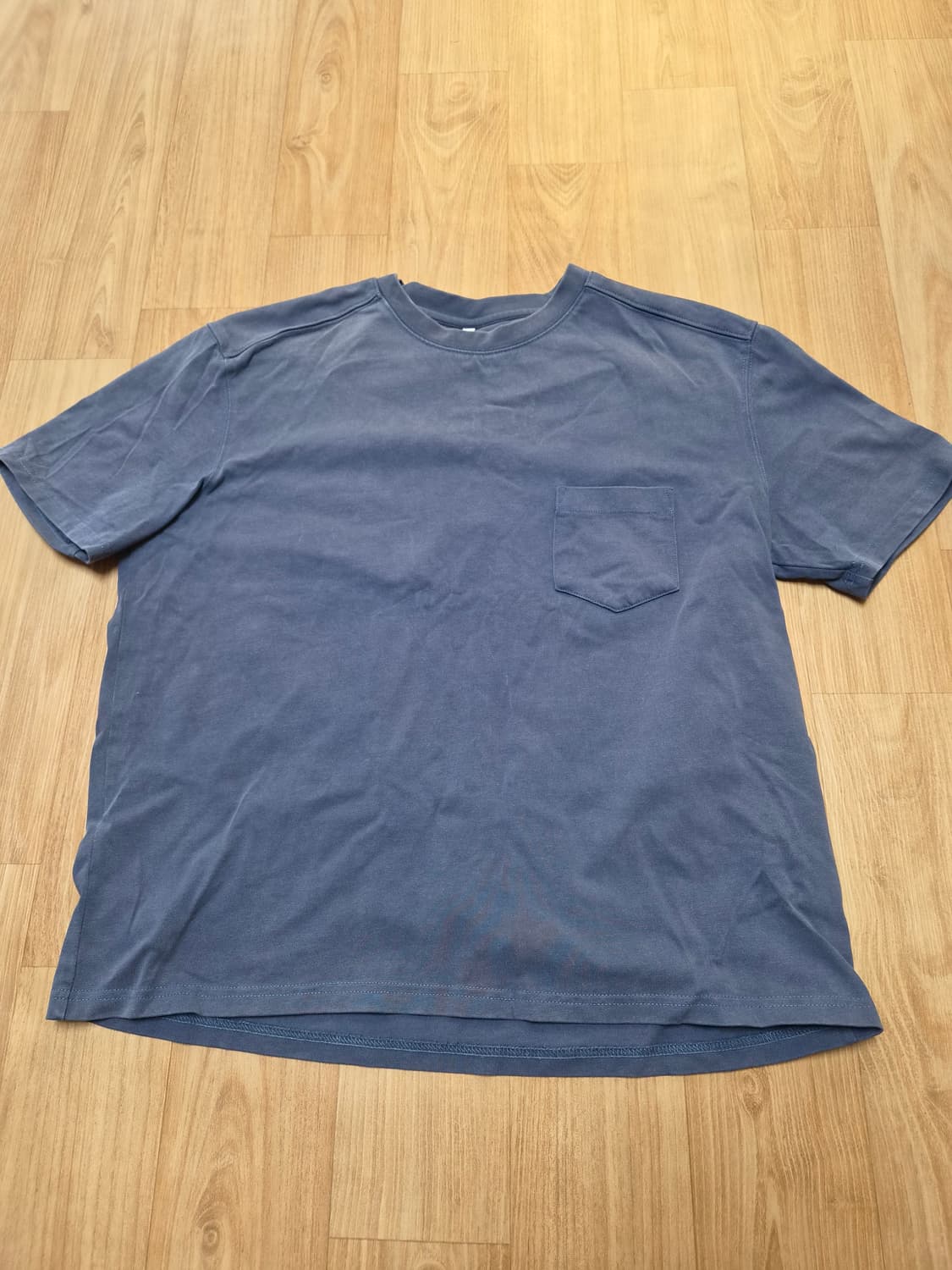 노이어 코튼 피그먼트 포켓 티셔츠 (블루) 상품이미지2