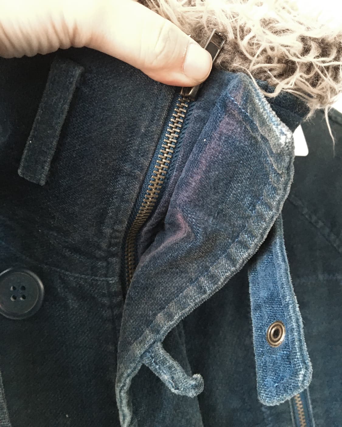 Fake fur collar high neck jacket 상품이미지6